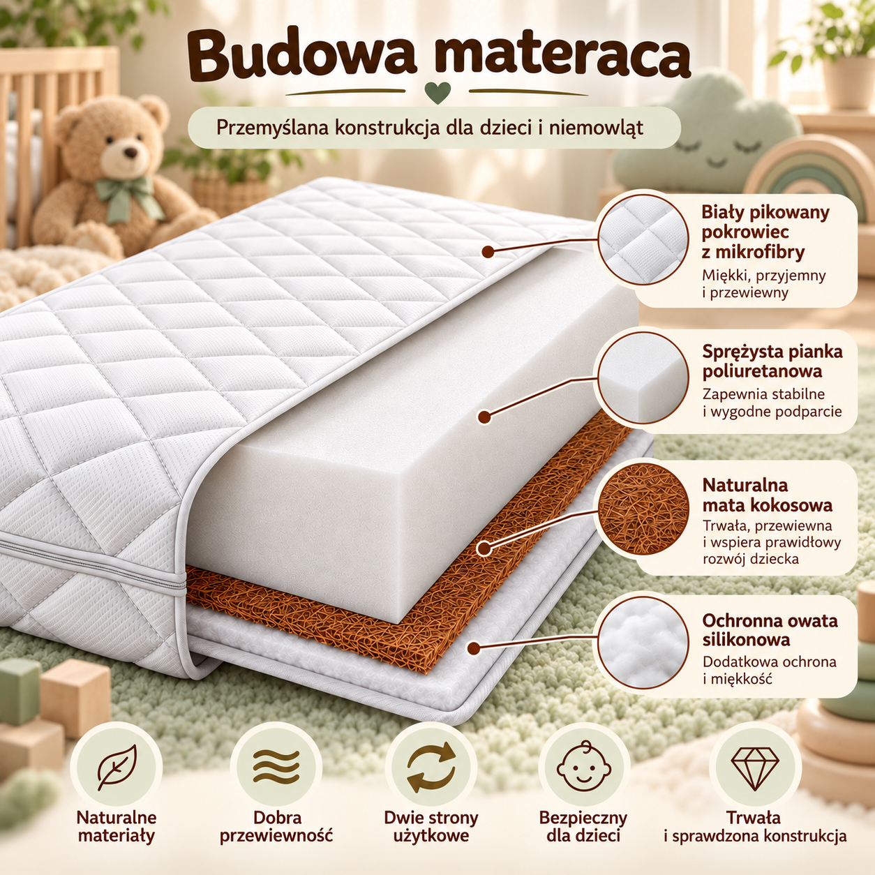 Pianka Kokos Budowa