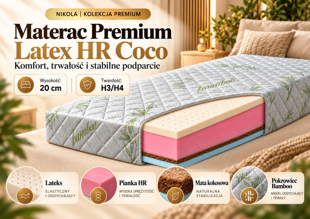 Materac Premium Latex HR Coco
